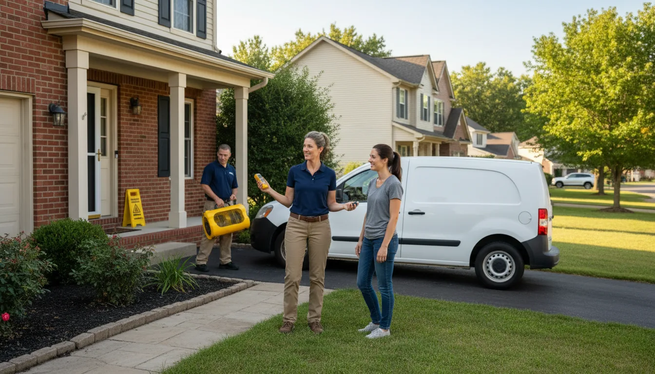 Residential water damage restoration in Mill Shoals, IL